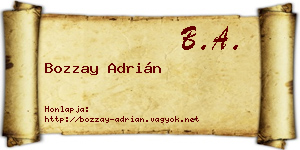 Bozzay Adrián névjegykártya